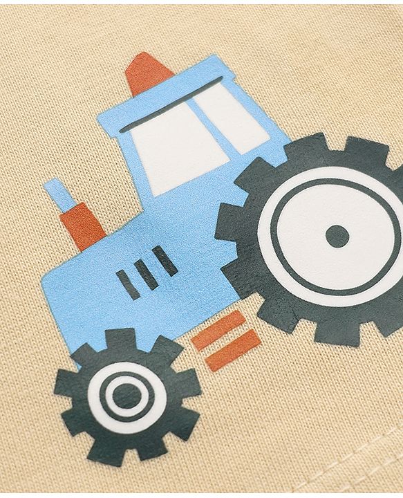 Babyhug 100% Cotton Single Jersey Knit Shorts with Tractor Print in Orange Blue & Cream Pack of 3