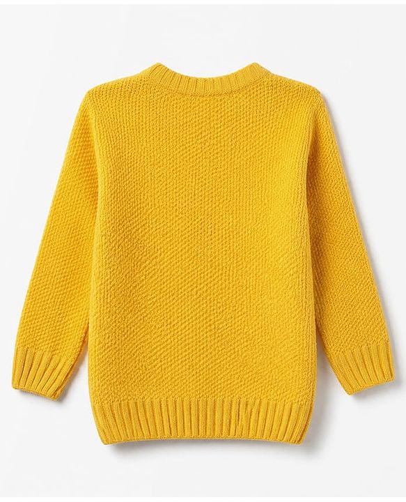 Babyhug Knit Full Sleeves Pullover with Cable Knit Design - Yellow