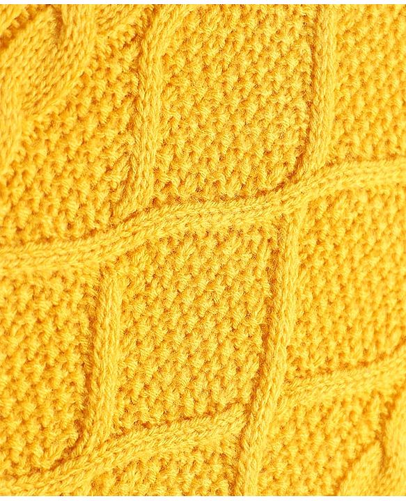 Babyhug Knit Full Sleeves Pullover with Cable Knit Design - Yellow