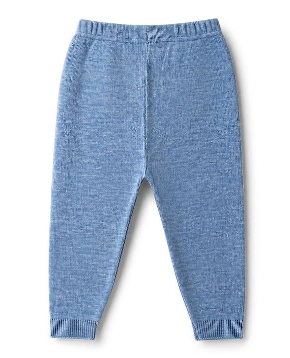 Babyhug Knit Full Sleeves Striped Sweater Set - Yellow & Blue
