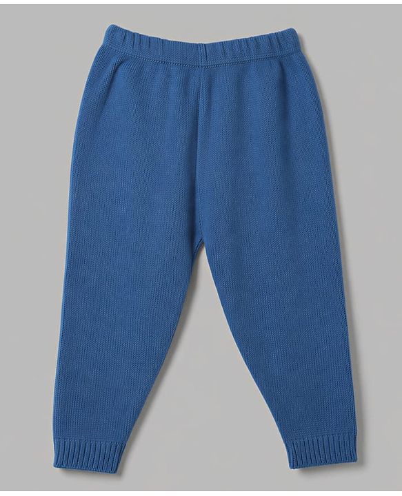 Babyhug Knit Full Sleeves Striped Sweater Set - Blue