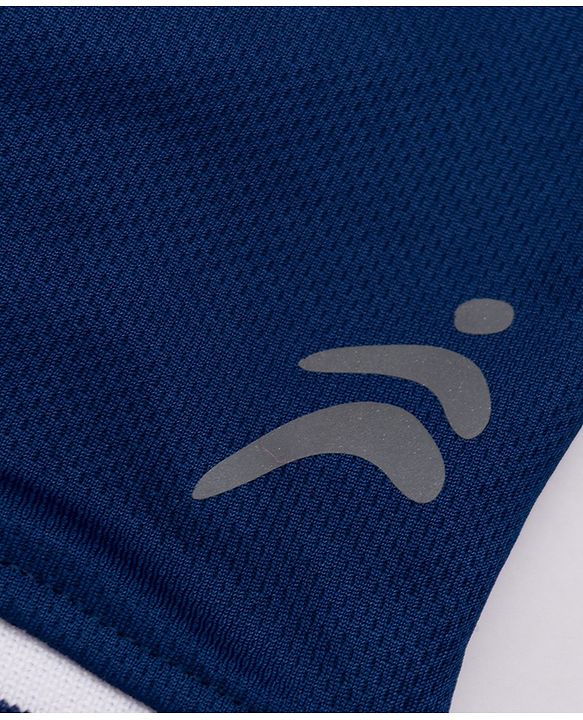 Pine Active Cotton Knit Solid Shorts With Logo Print - Navy Blue