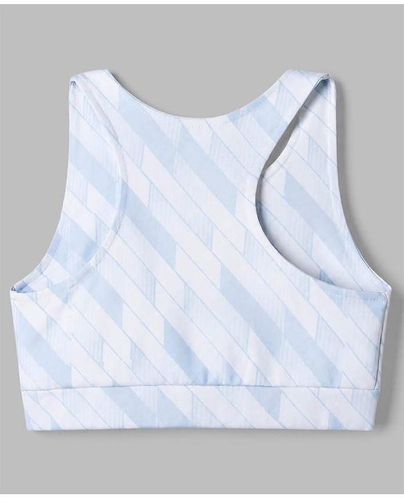 Pine Active Cotton Mixes Knit Sleeveless Super Stretchable Sports Bra - Blue