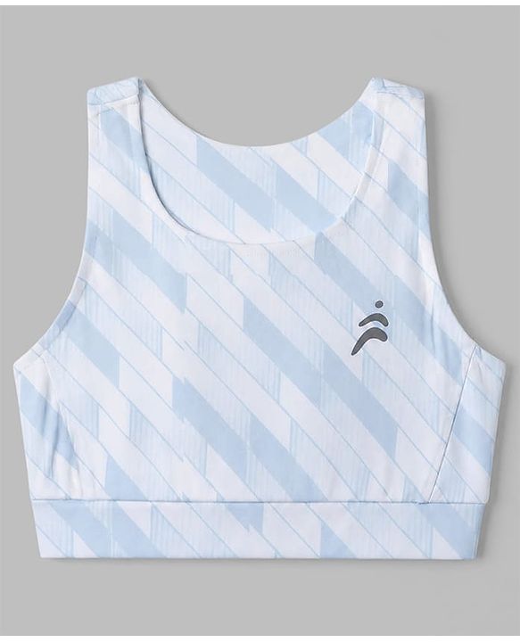 Pine Active Cotton Mixes Knit Sleeveless Super Stretchable Sports Bra - Blue