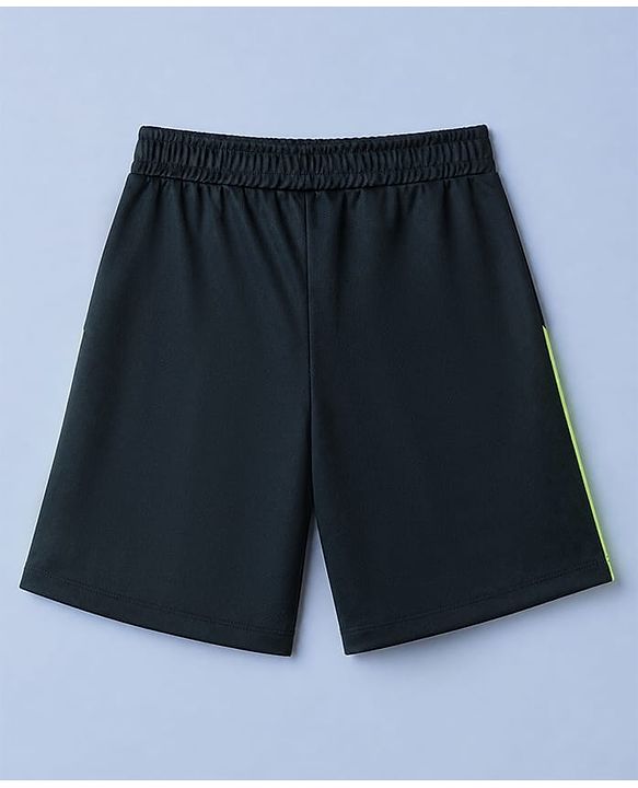 Pine Active Cotton Mixes Knit Half Sleeves T-shirt & Shorts Set With Football Club Text Print - White & Green