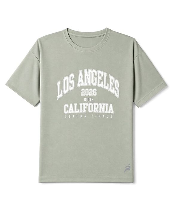 Pine Active Knit Half Sleeves Front & Back Soccer Printed T-Shirt - Light Green