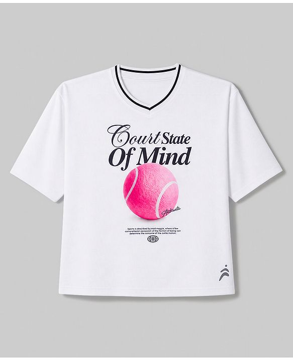 Pine Active Cotton Knit Half Sleeves T-Shirt With Text Print - Pink