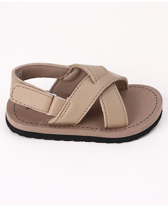 Cute Walk by Babyhug Velcro Closure Solid Sandal in Beige