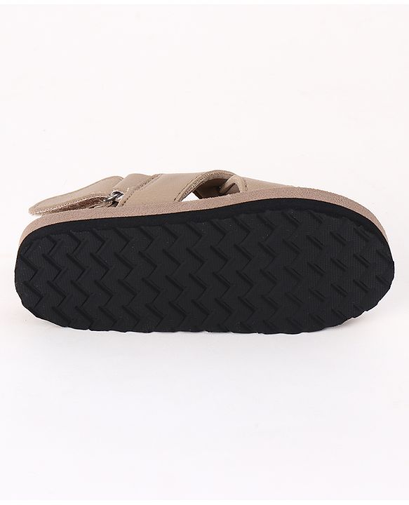 Cute Walk by Babyhug Velcro Closure Solid Sandal in Beige