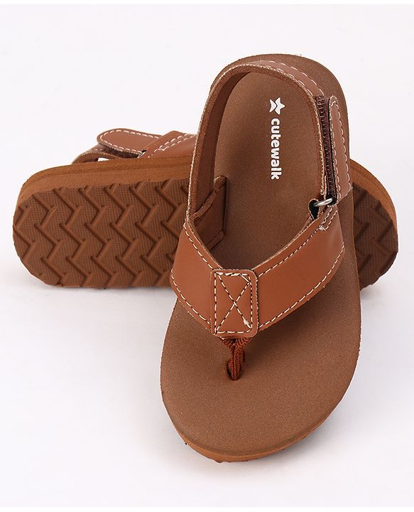 Cute Walk by Babyhug Velcro Closure Sandal in Brown