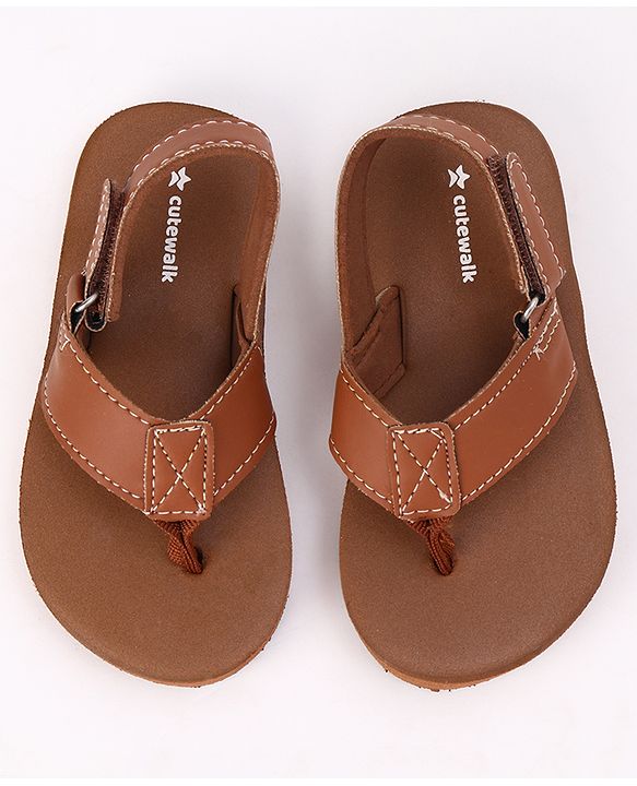 Cute Walk by Babyhug Velcro Closure Sandal in Brown