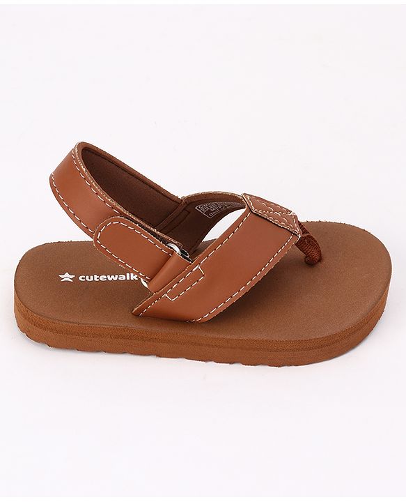 Cute Walk by Babyhug Velcro Closure Sandal in Brown