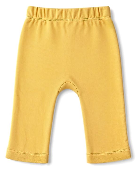 Babyhug 100% Cotton Interlock Knit Full Length Striped Diaper Leggings with Animal Print Pack of 3 - Yellow, Navy Blue & Red