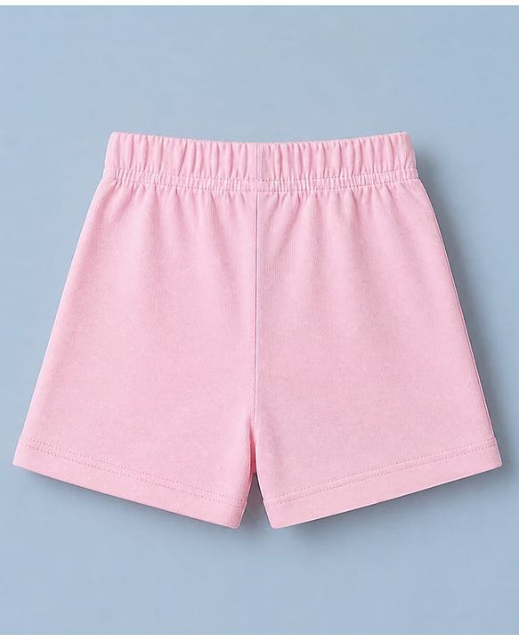 Babyhug Cotton Jersey Knit Mid Thigh Shorts With Floral & Heart Print Pack of 3 - Pink