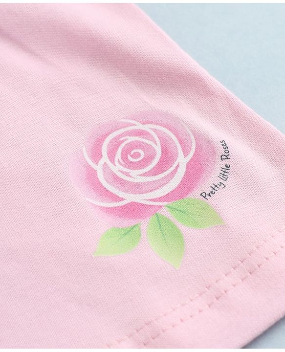 Babyhug Cotton Jersey Knit Mid Thigh Shorts With Floral & Heart Print Pack of 3 - Pink