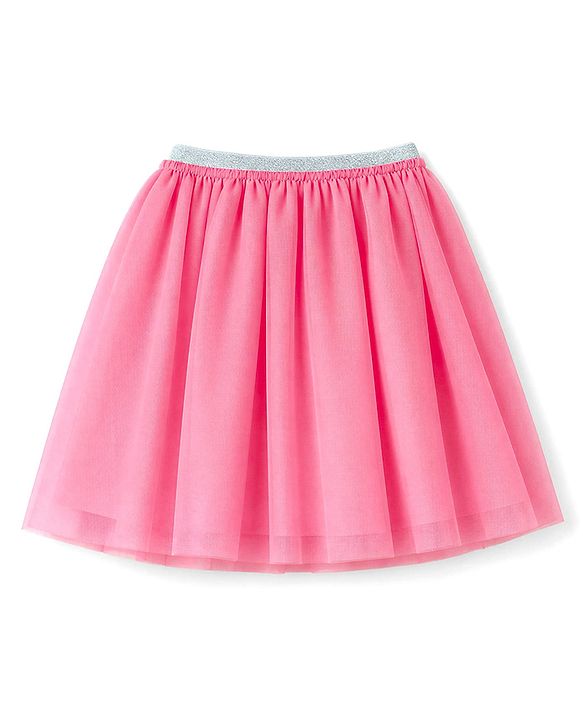 Babyhug Single Jersey Knit Half Sleeves Top & Skirt Set Floral Print - Pink & Blue