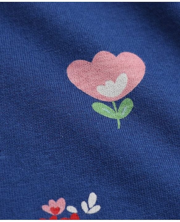 Babyhug Cotton Jersey Knit Short With Floral Print Pack of 3 - Navy Blue Pink Red