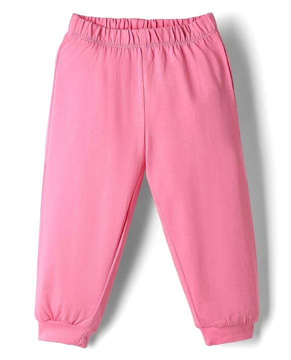 Babyhug Disney Single Jersey Knit Full Sleeves T-Shirt & Pyjama Night Suit With Stitch & Angel Graphic - Pink & Light Green