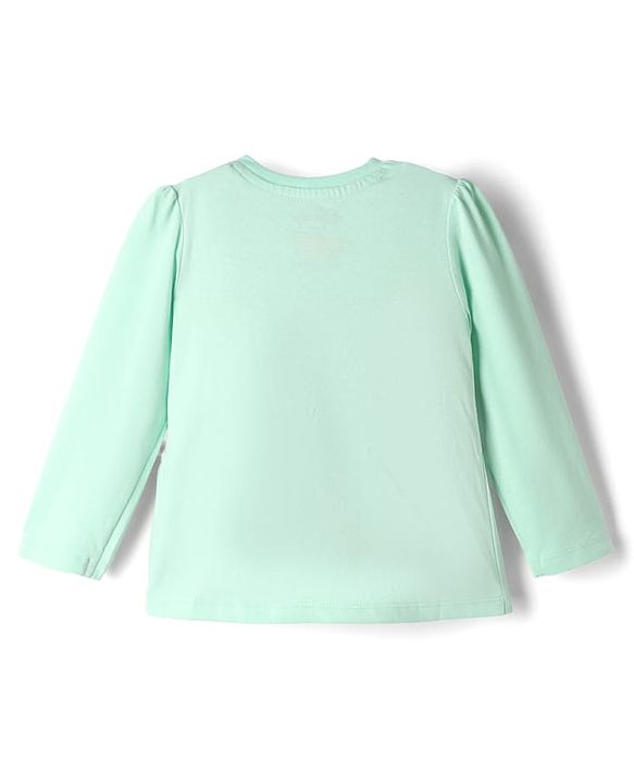 Babyhug Disney Single Jersey Knit Full Sleeves T-Shirt & Pyjama Night Suit With Stitch & Angel Graphic - Pink & Light Green