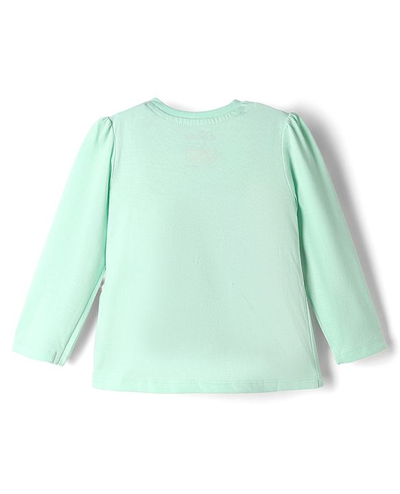 Babyhug Disney Single Jersey Knit Full Sleeves T-Shirt & Pyjama Night Suit With Stitch & Angel Graphic - Pink & Light Green