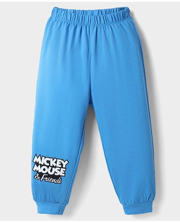 Babyhug Disney Single Jersey Knit Full Sleeves T-Shirt & Pyjama Night Suit with Mickey Mouse and Friends Graphics - Sea Green