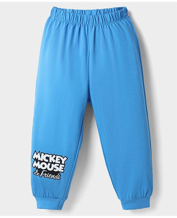 Babyhug Disney Single Jersey Knit Full Sleeves T-Shirt & Pyjama Night Suit with Mickey Mouse and Friends Graphics - Sea Green