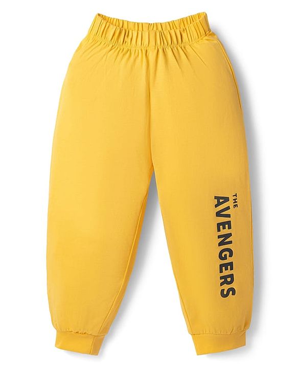Babyhug Marvel Single Jersey Knit Full Sleeve T-shirt & Pyjama Night Suit With Avengers Graphic & Text Print - Yellow