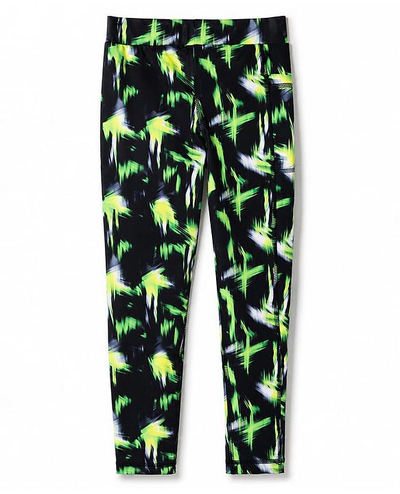 Pine Active Knit Full Length Abstract Printed Leggings - Black
