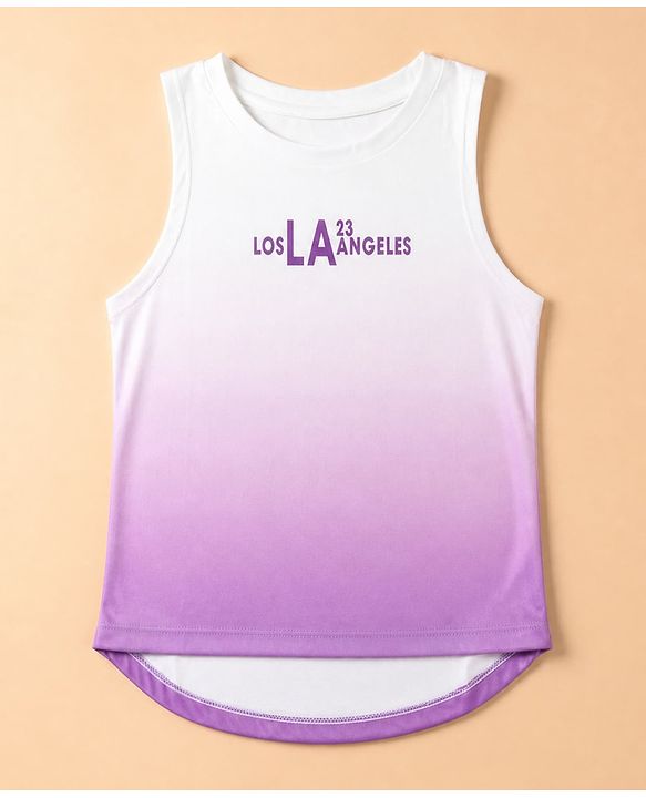 Pine Active Knit Sleeveless T-Shirt with Ombre Effect - Lavender