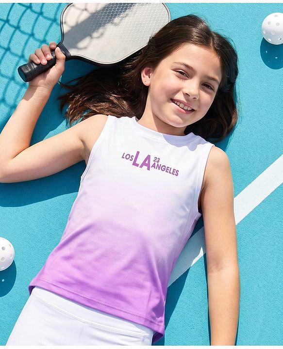 Pine Active Knit Sleeveless T-Shirt with Ombre Effect - Lavender