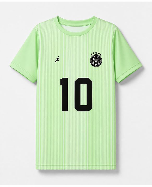 Pine Active Knit Half Sleeves T-Shirt with Numeric Print - Green