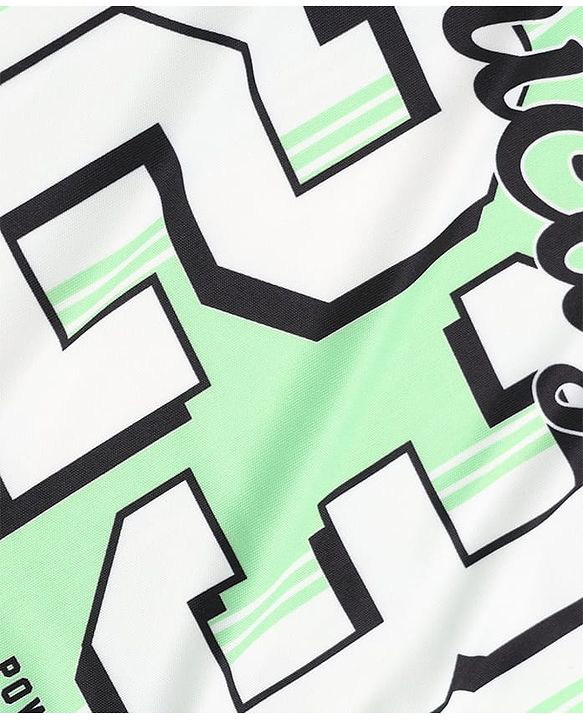 Pine Active Knit Half Sleeves T-Shirt with Stripes & Chicago 23 Print - Green