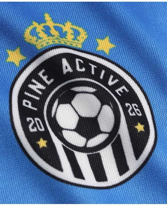 Pine Active Knit Half Sleeves T-Shirt With Text Print - Blue