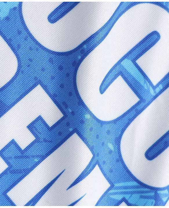 Pine Active Knit Half Sleeves T-Shirt With Text Print - Blue
