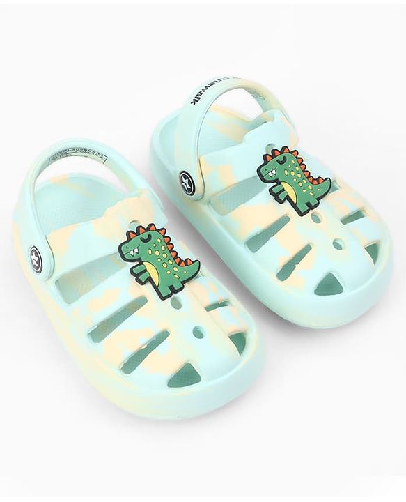Cute Walk by Babyhug Back Strap Closure Clogs With Dino Applique - Mint