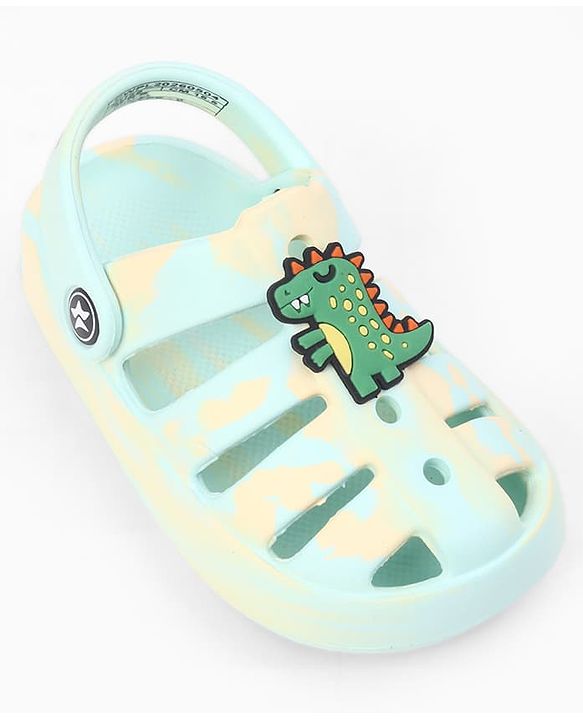 Cute Walk by Babyhug Back Strap Closure Clogs With Dino Applique - Mint