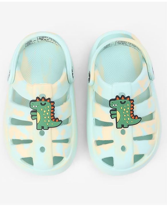 Cute Walk by Babyhug Back Strap Closure Clogs With Dino Applique - Mint