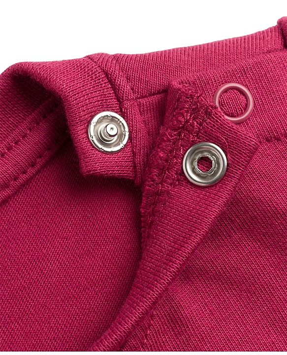 Babyhug 100% Cotton Knit Full Sleeves T-Shirts & Pajama Night Suit with Bunny Print - Maroon