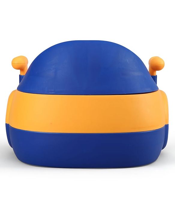 Babyhug 3-In-1 Baby Toilet Training Seat with Anti-Slip Pads - Blue Orange| Removable Potty Pot| Potty Training Seat| Potty Seat Potty Chair & Step Stool| for Kids 1-5 Years