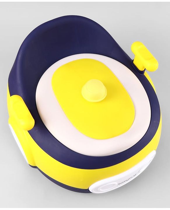 Babyhug 3-In-1 Baby Toilet Training Seat with Anti-Slip Pads - Blue Yellow| Removable Potty Pot| Potty Training Seat| Potty Seat Potty Chair & Step Stool| for Kids 12 months - 5 Years