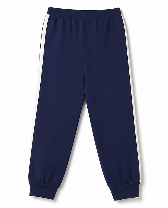 Babyhug 100% Cotton Jersey Knit Full Length Tiger Printed Lounge Pants With Tape Detailing Pack Of 2 - Navy Blue & Red