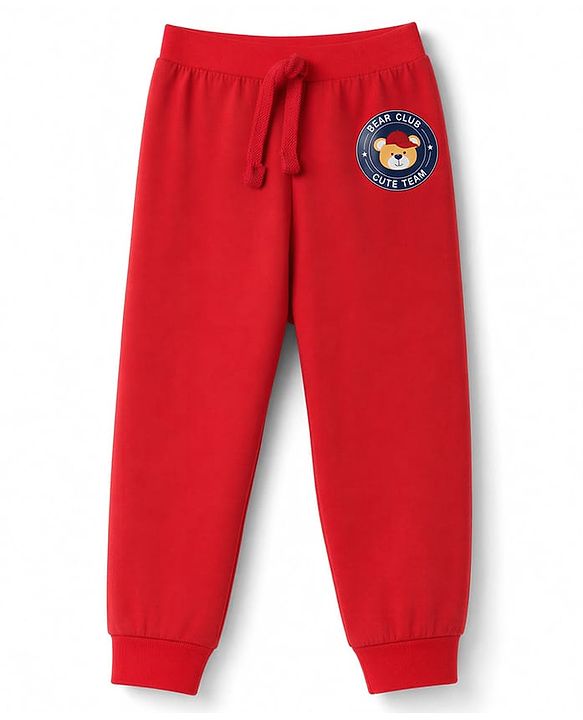 Babyhug 100% Cotton Jersey Knit Full Length Tiger Printed Lounge Pants With Tape Detailing Pack Of 2 - Navy Blue & Red