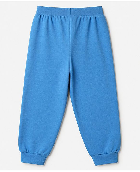 Babyhug 100% Cotton Jersey Knit Full Length Lounge Pant With Text Print Pack of 2 - Red Blue