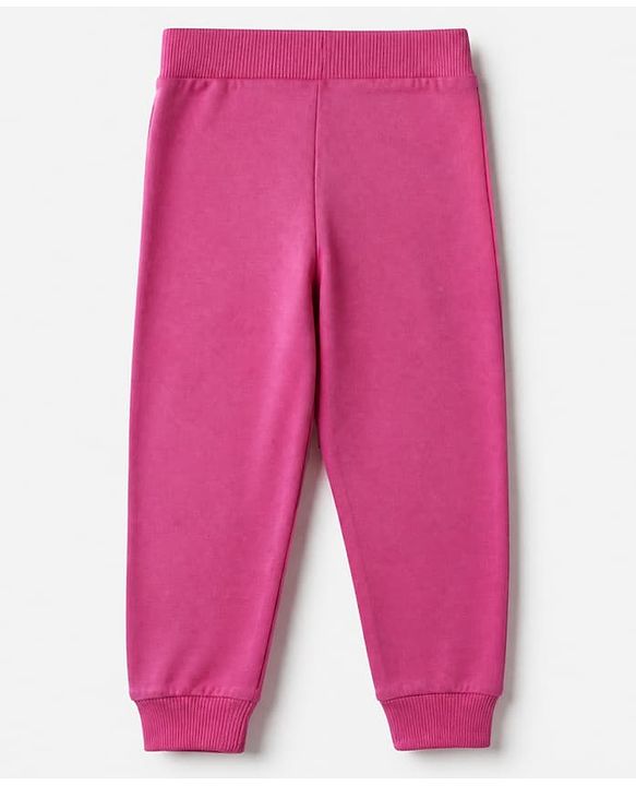 Babyhug Cotton Single Jersey Knit Joggers with Strawberry Print Pack of 2 - Navy Blue & Pink