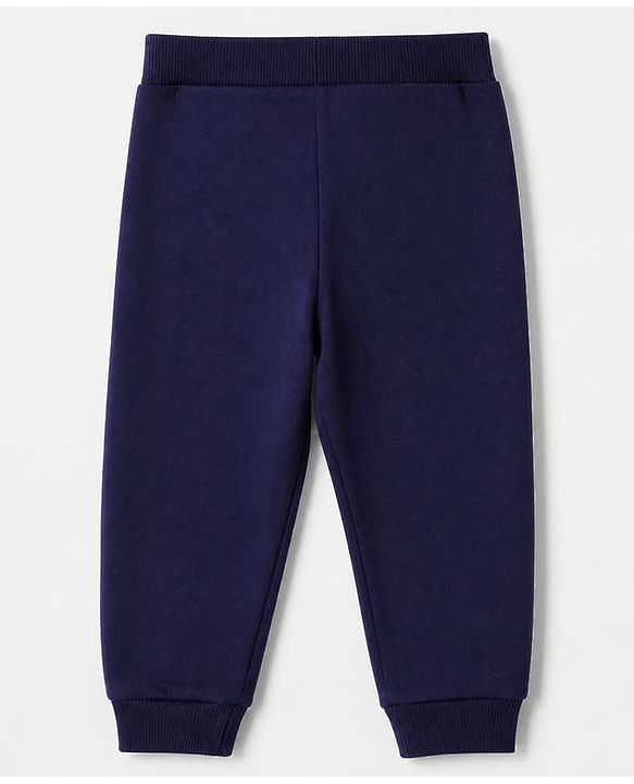 Babyhug Cotton Single Jersey Knit Joggers with Strawberry Print Pack of 2 - Navy Blue & Pink