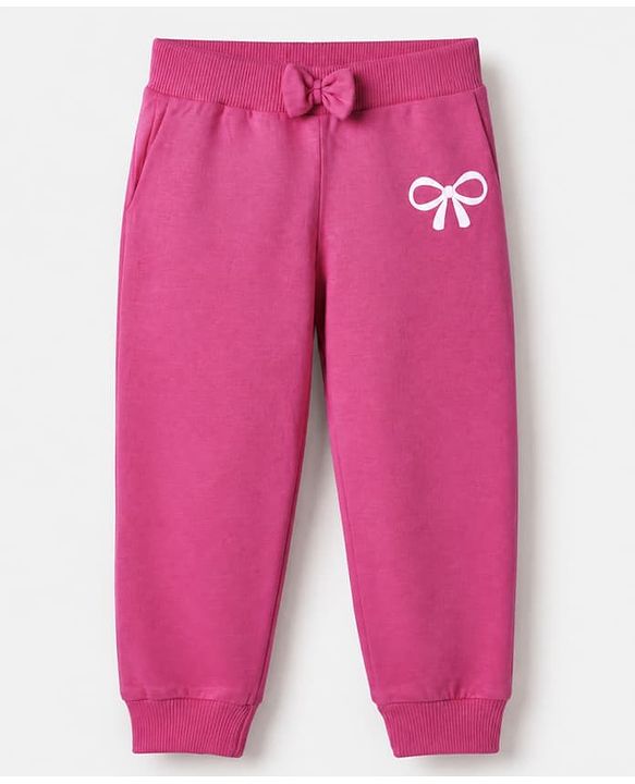 Babyhug Cotton Single Jersey Knit Joggers with Strawberry Print Pack of 2 - Navy Blue & Pink