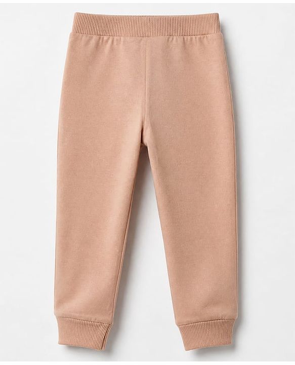 Babyhug Cotton Knit Jogger Fit Full Length Lounge Pants With Floral Print Pack of 2 - Brown Pink