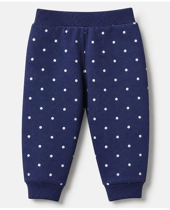 Babyhug Cotton Knit Jogger Fit Full Length Lounge Pant with Bow Print Pack of 3 - Blue Pink Light Pink