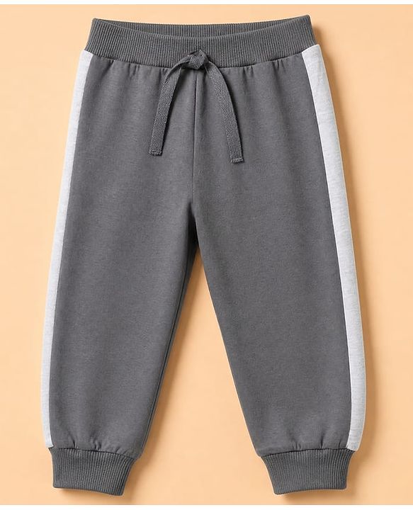 Babyhug Cotton Knit Full Length Jogger Fit Lounge Pant with Tractor Print Pack of 3 in Blue Grey