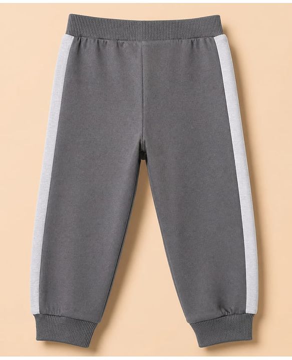 Babyhug Cotton Knit Full Length Jogger Fit Lounge Pant with Tractor Print Pack of 3 in Blue Grey